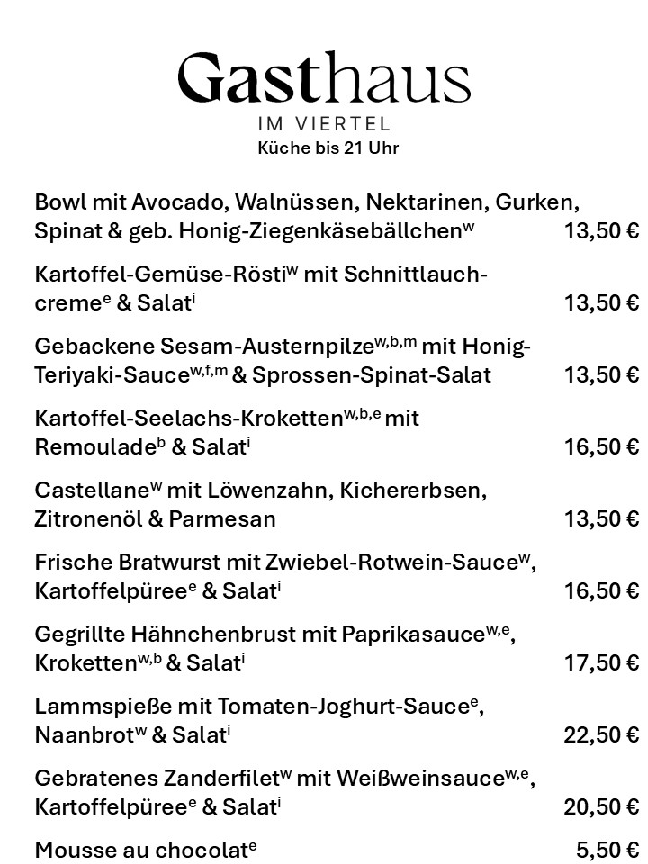 Wochenkarte